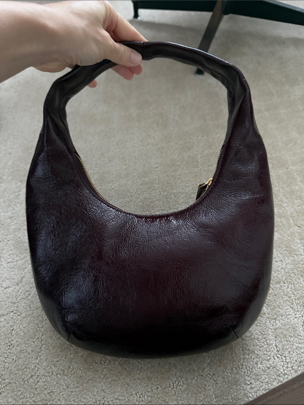 Madewell leather Crescent Shoulder Bag in Deep Burgundy